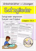 Vorschau - Arbeitsblätter - Arbeitsblätter Satzglieder Klasse 3 und 4: Übungsmix - Deckblatt