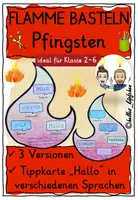 Vorschau - Arbeitsblätter - Pfingsten Religionsunterricht - Bastelvorlage Pfingstflamme - Deckblatt
