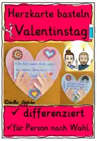Vorschau - Stundenentwürfe - Valentinstag Geschenk - Bastelvorlage Herzkarte - Deckblatt