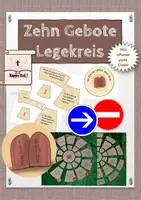 Vorschau - Anderer Materialtyp - 10 Gebote, Legekreis, Mose, Zehn Gebote, Klasse 3/4 - Deckblatt