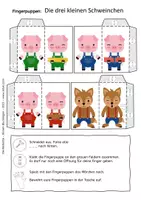 Vorschau - Mal- und Bastelvorlagen - Märchen-Fingerpuppen: Drei kleine Schweinchen - Seite 2