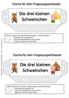 Vorschau - Mal- und Bastelvorlagen - Märchen-Fingerpuppen: Drei kleine Schweinchen - Seite 3