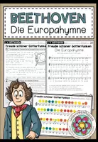 Vorschau - Arbeitsblätter - Die Europahymne - Notenblatt, Arbeitsblatt und Boomwhackers Satz - Deckblatt