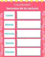 Vista previa - Decoración del aula - Calendario - Semana de la Lectura - página 1