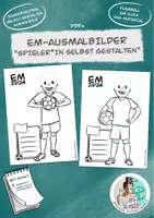 Vorschau - Stationenlernen - Ausmalbild Fussball EM 2024 "Spieler*in selbst gestalten" Gratis! - Deckblatt