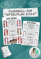 Vorschau - Arbeitsblätter - Poster Ausmalbild "Fussball EM-Spielplan" 2024 - Deckblatt