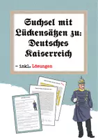 Vorschau - Arbeitsblätter - Suchsel zum Deutschen Kaiserreich - Deckblatt