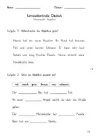 Vorschau - Klassenarbeiten - Lernzielkontrolle Adjektive Klasse 2 und 3 - Deckblatt