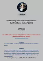 Vorschau - Unterrichtsreihen - Gottfried Benn "Reisen" - Erwartungshorizont zur Analyse - Deckblatt