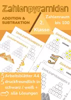 Vorschau - Arbeitsblätter - Ägyptische Rechenpyramiden bis 100: Mathematik 2. Klasse - Deckblatt