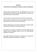 Vorschau - Arbeitsblätter - Infotext Abraham Stammvater 3 Weltreligionen - Deckblatt