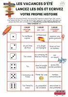 Vorschau - Arbeitsblätter - Sommerferien - französische Geschichte würfeln und schreiben - futur composé#fetzige55 - Deckblatt