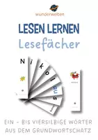 Vorschau - Stationenlernen - BUNDLE - Lesefächer mit Wörtern aus dem Grundwortschatz (178 Stück) - Deckblatt