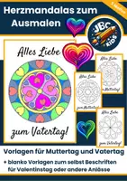 Vorschau - Mal- und Bastelvorlagen - Herzmandalas zum Ausmalen – Muttertag, Vatertag & Valentinstag (+ Blanko) - Deckblatt