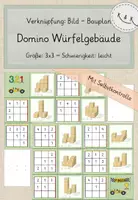 Vorschau - Stationenlernen - Würfelgebäude - Domino 3x3 mit Selbstkontrolle, Niveau: leicht (Nr. 2) - Deckblatt