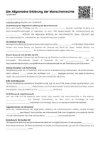 Vorschau - Arbeitsblätter - Die Allgemeine Erklärung der Menschenrechte - Lückentext und Übungen - Deckblatt