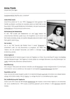 Vorschau - Arbeitsblätter - Anne Frank - Lückentext und Übungen - Deckblatt