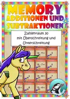 Vorschau - Unterrichtsreihen - Mathematik - Memory- Zahlenraum 30 - Subtraktionen und Additionen - mit Überschreitung und Unterschreitung - Deckblatt