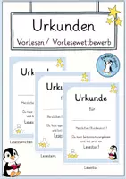 Vorschau - Anderer Materialtyp - Urkunde Vorlesen/ Vorlesewettbewerb - Deckblatt
