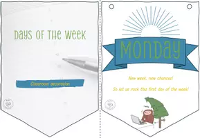 Vorschau - Poster - Classroom Decoration: The days of a week! - Seite 1