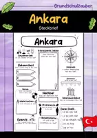Vorschau - Arbeitsblätter - Ankara Steckbrief - Stadt in der Türkei (Deutsch) - Deckblatt
