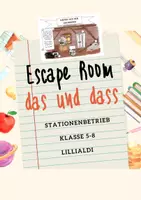 Vorschau - Stundenentwürfe - Escape Room zur das/dass-Unterscheidung - Deckblatt