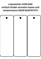 Vorschau - Mal- und Bastelvorlagen - Lesezeichen Vorlage zum Selbstgestalten - Deckblatt