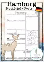 Vorschau - Arbeitsblätter - Hamburg vorstellen mit Steckbrief (Bundesland Arbeitsblatt & Poster) - Deckblatt