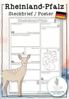 Vorschau - Arbeitsblätter - Rheinland-Pfalz vorstellen mit Steckbrief (Bundesland Arbeitsblatt & Poster) - Deckblatt