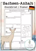 Vorschau - Arbeitsblätter - Sachsen-Anhalt vorstellen mit Steckbrief (Bundesland Arbeitsblatt & Poster) - Deckblatt