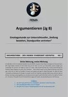 Vorschau - Unterrichtsreihen - Argumentieren (Jg 8): Handys in der Schule - Deckblatt