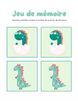 Aperçu - Préparation de séance / Séance complète - Dinosaures Jeu de mémoire Cartes +10 fiches d'activités - Page 2