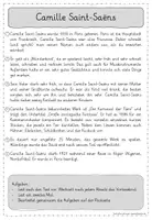 Vorschau - Arbeitsblätter - Leseübungen zum sinnentnehmenden Lesen: Camille Saint-Saëns - Seite 1