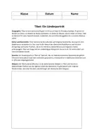 Vorschau - Arbeitsblätter - Tibet - Deckblatt