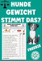 Vorschau - Arbeitsblätter - Hunde Gewichte Stimmt das Kilogramm Gramm Mathe 3.Klasse 4.Klasse - Deckblatt