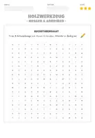 Vorschau - Arbeitsblätter - Holzwerkzeug - Messen & Anreißen - Suchsel / Gitterrätel (3-fach differenziert) - Seite 3