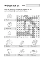 Vorschau - Spiele - 2 Suchsel - Wörter mit ck schreiben / Buchstabengitter - Seite 3