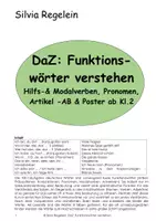 Vorschau - Arbeitsblätter - DaZ Sparpaket. Funktionswörter verstehen, AB & Poster - Deckblatt