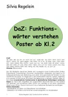 Vorschau - Poster - DaZ Häufige Funktionswörter verstehen, Poster - Deckblatt