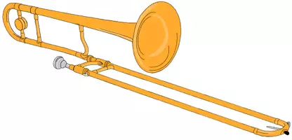 Vorschau - Mal- und Bastelvorlagen - Instrumentenbild Posaune (detailliert und realistisch) - Seite 1
