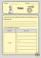 Vorschau - Arbeitsblätter - Zeitform: Futur - Deckblatt