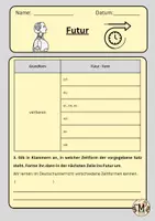Vorschau - Arbeitsblätter - Zeitform: Futur - Seite 1