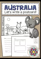 Vista previa - Hojas de trabajo - AUSTRALIA - Let's write a postcard! - Portada