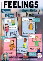 Vorschau - Stationenlernen - Feelings - I have ... Who has ...? / I am ... / Who is ...? - Deckblatt