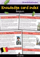 Vorschau - Stationenlernen - Knowledge card index - Belgium (English) - Deckblatt