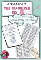 Vorschau - Arbeitsblätter - Trainingsheft Subtraktion im ZR 20 Platzhalter ZE - ? = ZE - Deckblatt