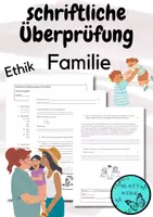 Vorschau - Test - Schriftliche Überprüfung zum Thema Familie im Ethikunterricht - Deckblatt