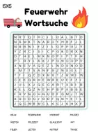 Vorschau - Arbeitsblätter - Wortsuchspiel/Wortsuche/Suchsel Feuerwehr (Grundschule) - 4 Varianten - Seite 1