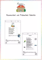 Vorschau - Arbeitsblätter - Gedichte: Klassenarbeit & Probe (Test) - Deutsch - Kl. 3/4 (Reime & Merkmale) - Deckblatt