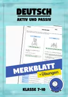 Vorschau - Arbeitsblätter - Merkblatt: Aktiv und Passiv (+ Übungen mit Lösungen) - Deckblatt